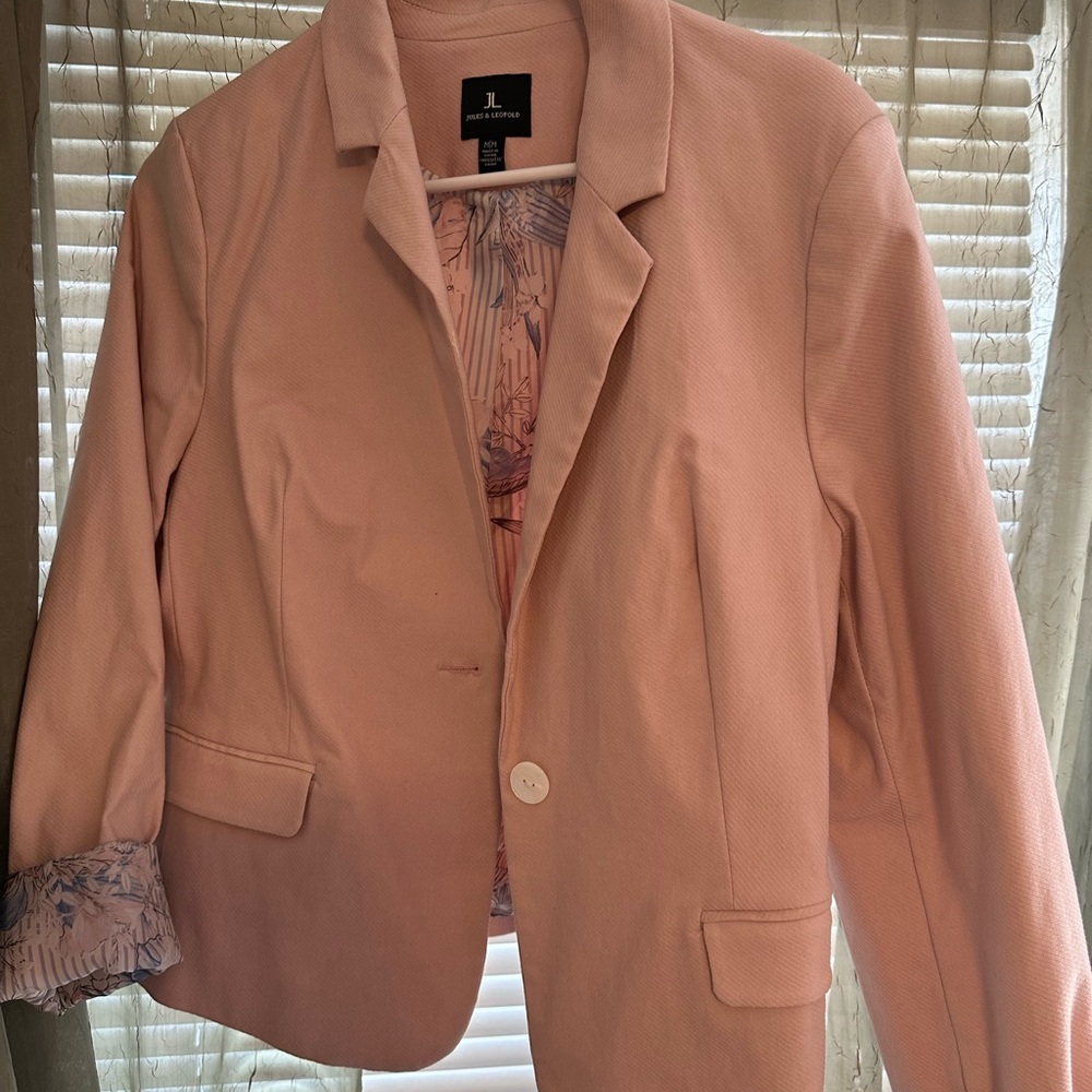Jules & Leopold Pink Blazer with Notched Lapels